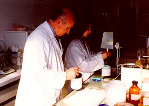 Mr Melchiorre in the Pogliano Milanese lab